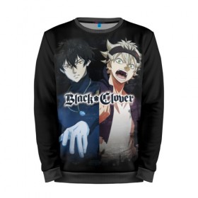 Мужской свитшот 3D с принтом Black Clover в Ухте, 100% полиэстер с мягким внутренним слоем | круглый вырез горловины, мягкая резинка на манжетах и поясе, свободная посадка по фигуре | Тематика изображения на принте: black clover | manga | аниме | астер | магия | манга | черный клевер