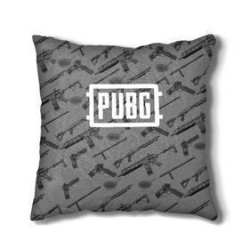 Подушка 3D с принтом PUBG WEAPONS в Ухте, наволочка – 100% полиэстер, наполнитель – холлофайбер (легкий наполнитель, не вызывает аллергию). | состоит из подушки и наволочки. Наволочка на молнии, легко снимается для стирки | playerunknowns battlegrounds | pubg