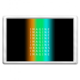 Магнит 45*70 с принтом IMAGINE DRAGONS в Ухте, Пластик | Размер: 78*52 мм; Размер печати: 70*45 | Тематика изображения на принте: evolve | imagine dragons | new age | вокалист | группа | драгонс | известные | личности | надписи | реп | рок | триколор | фирменные цвета | яркие