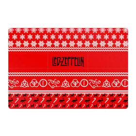 Магнитный плакат 3Х2 с принтом Праздничный Led Zeppelin в Ухте, Полимерный материал с магнитным слоем | 6 деталей размером 9*9 см | led zeppelin | блюз | группа | джимми пейдж | джон генри бонэм | джон пол джонс | знак | красный | лед зепелен | лед зеппелин | метал | надпись | новогодний | новый год | праздник | роберт плант | рождество