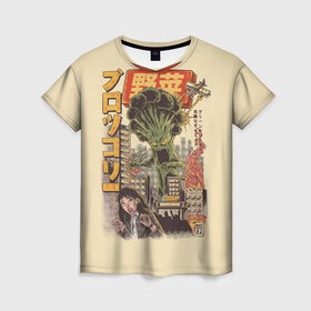 Женская футболка 3D с принтом Брокколи в Ухте, 100% полиэфир ( синтетическое хлопкоподобное полотно) | прямой крой, круглый вырез горловины, длина до линии бедер | chinese | monster | monsters | китай | монстр | монстры | овощи