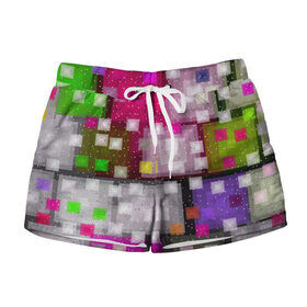 Женские шорты 3D Абстрактное сияние: в Ухте, 100% полиэстер | прямой крой, два кармана без застежек по бокам. Мягкая трикотажная резинка на поясе, внутри которой широкие завязки. Длина до середины бедра |