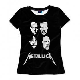 Женская футболка 3D с принтом Metallica в Ухте, 100% полиэфир ( синтетическое хлопкоподобное полотно) | прямой крой, круглый вырез горловины, длина до линии бедер | american | band | cliff burton | dave mustaine | hard | james hatfield | jason newsted | kirk hammett | lars ulrich | metal | metallica | robert trujillo | rock | ron mcgowney | thrash | американская | джеймс хэтфилд | ларс ул | метал группа | трэш метал 