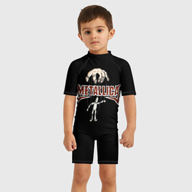 Детский купальный костюм 3D с принтом Metallica в Ухте, Полиэстер 85%, Спандекс 15% | застежка на молнии на спине | american | band | cliff burton | dave mustaine | hard | james hatfield | jason newsted | kirk hammett | lars ulrich | metal | metallica | robert trujillo | rock | ron mcgowney | thrash | американская | джеймс хэтфилд | ларс ул | метал группа | трэш метал 