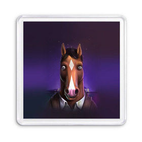 Магнит 55*55 с принтом BoJack в Ухте, Пластик | Размер: 65*65 мм; Размер печати: 55*55 мм | bojack horseman | конь боджек | лошадь боджек