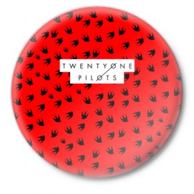 Значок с принтом TOP в Ухте,  металл | круглая форма, металлическая застежка в виде булавки | Тематика изображения на принте: rock | twenty one pilots | рок группа
