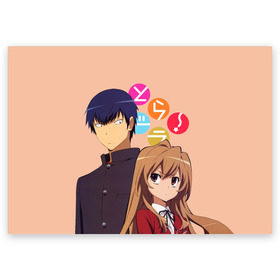 Поздравительная открытка с принтом ToraDora в Ухте, 100% бумага | плотность бумаги 280 г/м2, матовая, на обратной стороне линовка и место для марки
 | Тематика изображения на принте: aisaka | taiga | toradora | торадора