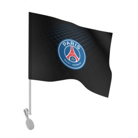 Флаг для автомобиля с принтом PSG 2018 Line в Ухте, 100% полиэстер | Размер: 30*21 см | fc | fly emirates | paris | psg | лого | париж | псж | спорт | спортивные | фк | футбольный клуб