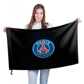 Флаг 3D с принтом PSG 2018 Line в Ухте, 100% полиэстер | плотность ткани — 95 г/м2, размер — 67 х 109 см. Принт наносится с одной стороны | fc | fly emirates | paris | psg | лого | париж | псж | спорт | спортивные | фк | футбольный клуб
