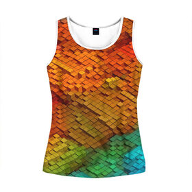 Женская майка 3D Абстракция кубическая: в Ухте, 100% полиэстер | круглая горловина, прямой силуэт, длина до линии бедра |