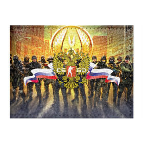 Обложка для студенческого билета с принтом CS GO RUSSIAN TEAM в Ухте, натуральная кожа | Размер: 11*8 см; Печать на всей внешней стороне | Тематика изображения на принте: cs go | россия | шутер