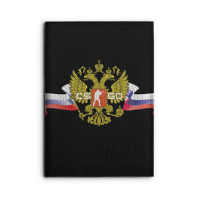 Обложка для автодокументов с принтом CS GO RUSSIAN TEAM в Ухте, натуральная кожа |  размер 19,9*13 см; внутри 4 больших “конверта” для документов и один маленький отдел — туда идеально встанут права | Тематика изображения на принте: global offensive | герб | россия | флаг