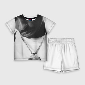 Детский костюм с шортами 3D с принтом 2pac в Ухте,  |  | Тематика изображения на принте: 2pac | hip hop тупак | rap
