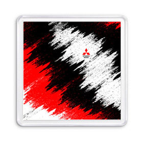 Магнит 55*55 с принтом Mitsubishi в Ухте, Пластик | Размер: 65*65 мм; Размер печати: 55*55 мм | car | mitsubishi | race | авто | гонки | краска | марка | машина | митсубиси | митсубиши