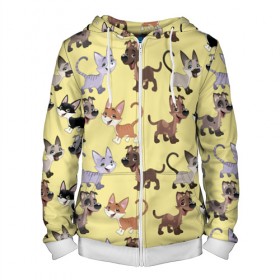 Мужская толстовка 3D на молнии с принтом Верный друг в Ухте, 100% полиэстер | длина до линии бедра, манжеты и пояс оформлены мягкой тканевой резинкой, двухслойный капюшон со шнурком для регулировки, спереди молния, по бокам два кармана | год собаки | новый год | пес | собака | щенок