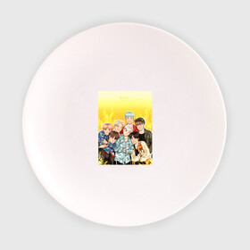 Тарелка 3D с принтом BTS в Ухте, фарфор | диаметр - 210 мм
диаметр для нанесения принта - 120 мм | bangtan boys | bts | bts army | бантаны бтс