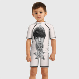 Детский купальный костюм 3D с принтом Jin _BTS в Ухте, Полиэстер 85%, Спандекс 15% | застежка на молнии на спине | bangtan boys | bts | bts army | бантаны бтс