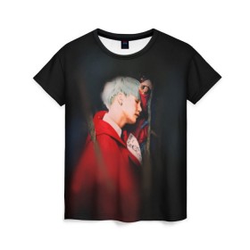 Женская футболка 3D с принтом Suga_BTS в Ухте, 100% полиэфир ( синтетическое хлопкоподобное полотно) | прямой крой, круглый вырез горловины, длина до линии бедер | Тематика изображения на принте: bangtan boys | bts | bts army | бантаны бтс