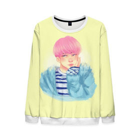 Мужской свитшот 3D с принтом BTS_Jimin _2 в Ухте, 100% полиэстер с мягким внутренним слоем | круглый вырез горловины, мягкая резинка на манжетах и поясе, свободная посадка по фигуре | 