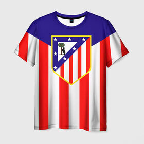 Мужская футболка 3D с принтом Atletico Madrid в Ухте, 100% полиэфир | прямой крой, круглый вырез горловины, длина до линии бедер | 