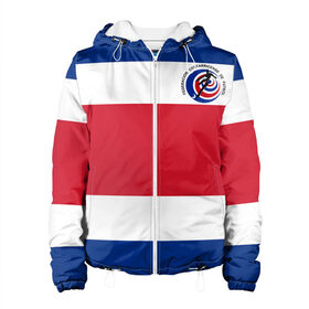 Женская куртка 3D Коста-Рика, форма: в Ухте, ткань верха — 100% полиэстер, подклад — флис | прямой крой, подол и капюшон оформлены резинкой с фиксаторами, два кармана без застежек по бокам, один большой потайной карман на груди. Карман на груди застегивается на липучку | fc |   сборная | коста рика | спорт | спортивные | фк | футбол | футбольный клуб