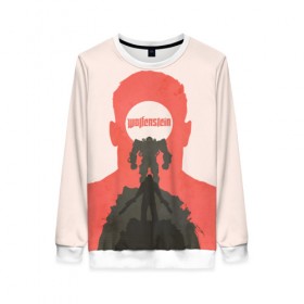 Женский свитшот 3D с принтом Wolfenstein в Ухте, 100% полиэстер с мягким внутренним слоем | круглый вырез горловины, мягкая резинка на манжетах и поясе, свободная посадка по фигуре | 