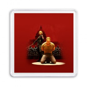 Магнит 55*55 с принтом Wolfenstein в Ухте, Пластик | Размер: 65*65 мм; Размер печати: 55*55 мм | bj | castle | colossus | new order | old blood | wolfenstein | би джей | блаcковиц | блажкович | блацкович | вольфенштайн | вольфенштейн | вульфенштайн | вульфенштейн | уильям