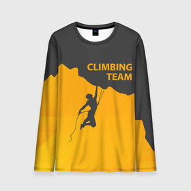 Мужской лонгслив 3D с принтом climbing в Ухте, 100% полиэстер | длинные рукава, круглый вырез горловины, полуприлегающий силуэт | adrenaline | extreme | hiking | mountaineering | mountains | risk | rock climb | rocks | sport | адреналин | альпинизм | высота | горы | риск | скалолазание | скалы | спорт | туризм | экстрим
