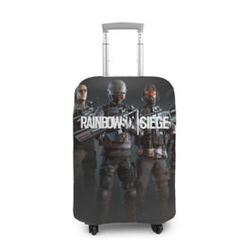 Чехол для чемодана 3D с принтом RAINBOW SIX SIEGE в Ухте, 86% полиэфир, 14% спандекс | двустороннее нанесение принта, прорези для ручек и колес | cybersport | esports | pro league | r6 | rainbow | rainbow six | siege | six | weapon | армия | боевик | военные | война | игры | киберспорт | логотип | модные | оперативники | оружие | радуга | черный белый | шутер