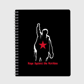 Тетрадь с принтом Rage Against the Machine в Ухте, 100% бумага | 48 листов, плотность листов — 60 г/м2, плотность картонной обложки — 250 г/м2. Листы скреплены сбоку удобной пружинной спиралью. Уголки страниц и обложки скругленные. Цвет линий — светло-серый
 | rage against the machine | альтернативный | америка | американская рок группа | брэд уилк | жанр | зак де ла роча | калифорния | лос анджелес | метал | музыка | ню метал | рок | рэп метал | рэп рок | рэпкор | сша
