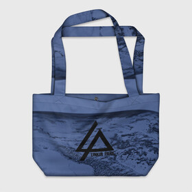 Пляжная сумка 3D с принтом LINKIN PARK IN THE END в Ухте, 100% полиэстер | застегивается на металлическую кнопку; внутренний карман застегивается на молнию. Стенки укреплены специальным мягким материалом, чтобы защитить содержимое от несильных ударов
 | linkin park | logo | music | pop | rock | альтернатива | металл | музыка | музыкальный | поп | рок | честер беннингтон