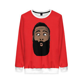 Женский свитшот 3D с принтом James Harden в Ухте, 100% полиэстер с мягким внутренним слоем | круглый вырез горловины, мягкая резинка на манжетах и поясе, свободная посадка по фигуре | 13 | fear the beard | houston rockets | mvp | nba | баскетбол | джеймс харден | нба | хьюстон рокетс