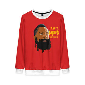 Женский свитшот 3D с принтом James Harden в Ухте, 100% полиэстер с мягким внутренним слоем | круглый вырез горловины, мягкая резинка на манжетах и поясе, свободная посадка по фигуре | fear the beard | houston rockets | nba | rise sports | баскетбол | джеймс харден | нба | хьюстон рокетс