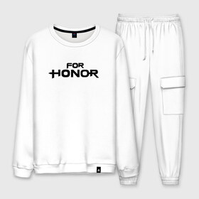 Мужской костюм хлопок с принтом For Honor в Ухте, 100% хлопок | на свитшоте круглая горловина, мягкая резинка по низу. Брюки заужены к низу, на них два вида карманов: два “обычных” по бокам и два объемных, с клапанами, расположенные ниже линии бедра. Брюки с мягкой трикотажной резинкой на поясе и по низу штанин. В поясе для дополнительного комфорта — широкие завязки | for honor