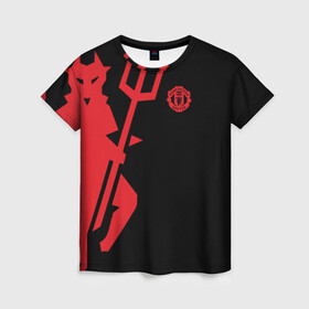 Женская футболка 3D с принтом F.C.M.U DEVIL | МАНЧЕСТЕР ЮНАЙТЕД | MANCHESTER UNITED в Ухте, 100% полиэфир ( синтетическое хлопкоподобное полотно) | прямой крой, круглый вырез горловины, длина до линии бедер | emirates | fc | manchester united | абстракция | геометрия | зож | клуб | линии | манчестер юнайтед | модные | мяч | россии | спорт | спортивные | стиль | тренды | футбол | футбольный клуб | экстрим | эмблема