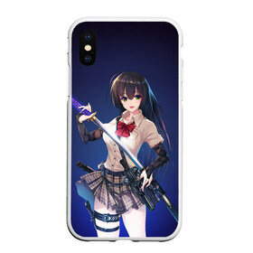 Чехол для iPhone XS Max матовый с принтом Anime girl в Ухте, Силикон | Область печати: задняя сторона чехла, без боковых панелей | anime | girl | japan | katana | samurai | sword | аниме | девушка | катана | меч | оружие | самурай | япония