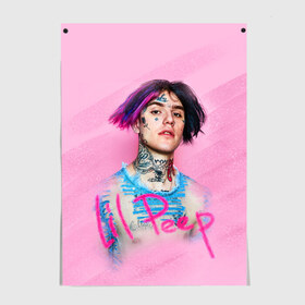 Постер с принтом Lil Pink в Ухте, 100% бумага
 | бумага, плотность 150 мг. Матовая, но за счет высокого коэффициента гладкости имеет небольшой блеск и дает на свету блики, но в отличии от глянцевой бумаги не покрыта лаком | lil peep | rap | густав ор | лил пип | рэп