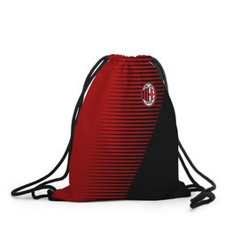 Рюкзак-мешок 3D с принтом AC MILAN в Ухте, 100% полиэстер | плотность ткани — 200 г/м2, размер — 35 х 45 см; лямки — толстые шнурки, застежка на шнуровке, без карманов и подкладки | 