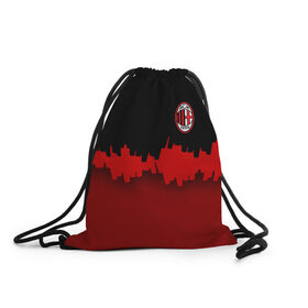 Рюкзак-мешок 3D с принтом AC MILAN в Ухте, 100% полиэстер | плотность ткани — 200 г/м2, размер — 35 х 45 см; лямки — толстые шнурки, застежка на шнуровке, без карманов и подкладки | 