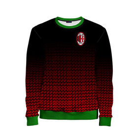 Детский свитшот 3D с принтом AC MILAN в Ухте, 100% полиэстер | свободная посадка, прямой крой, мягкая тканевая резинка на рукавах и понизу свитшота | ac milan | fc | fc milan | football | milan | soccer | белый | клуб | красный | милан | спорт | спортивные | фк | футбол | цвет.логотип | черный | эмблема
