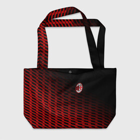 Пляжная сумка 3D с принтом AC MILAN в Ухте, 100% полиэстер | застегивается на металлическую кнопку; внутренний карман застегивается на молнию. Стенки укреплены специальным мягким материалом, чтобы защитить содержимое от несильных ударов
 | ac milan | fc | fc milan | football | milan | soccer | белый | клуб | красный | милан | спорт | спортивные | фк | футбол | цвет.логотип | черный | эмблема