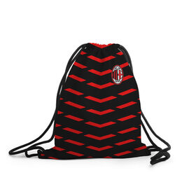 Рюкзак-мешок 3D с принтом AC MILAN в Ухте, 100% полиэстер | плотность ткани — 200 г/м2, размер — 35 х 45 см; лямки — толстые шнурки, застежка на шнуровке, без карманов и подкладки | 