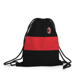 Рюкзак-мешок 3D с принтом AC MILAN в Ухте, 100% полиэстер | плотность ткани — 200 г/м2, размер — 35 х 45 см; лямки — толстые шнурки, застежка на шнуровке, без карманов и подкладки | 