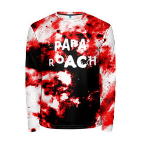 Мужской лонгслив 3D с принтом PAPA ROACH BLOOD ROCK STYLE в Ухте, 100% полиэстер | длинные рукава, круглый вырез горловины, полуприлегающий силуэт | papa roach | roach | папа роач | папароач | папароч | роач | роч