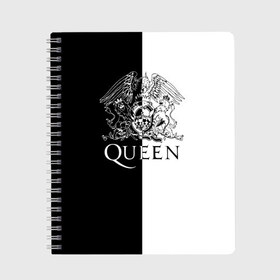Тетрадь с принтом Queen в Ухте, 100% бумага | 48 листов, плотность листов — 60 г/м2, плотность картонной обложки — 250 г/м2. Листы скреплены сбоку удобной пружинной спиралью. Уголки страниц и обложки скругленные. Цвет линий — светло-серый
 | paul rodgers | queen | quen | брайан мэй | глэм | группа | джон дикон | квин | королева | куин | меркури | меркьюри | мэркури | поп | роджер тейлор | рок | фредди | фреди | хард | хардрок