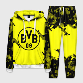 Мужской костюм 3D с принтом FC Borussia 2018 Original в Ухте, 100% полиэстер | Манжеты и пояс оформлены тканевой резинкой, двухслойный капюшон со шнурком для регулировки, карманы спереди | боруссия | дортмунд