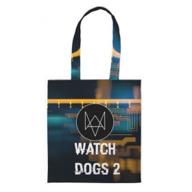 Сумка 3D повседневная с принтом Watch Dogs 2 в Ухте, 100% полиэстер | Плотность: 200 г/м2; Размер: 34×35 см; Высота лямок: 30 см | 