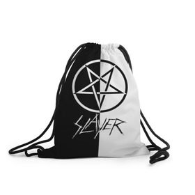 Рюкзак-мешок 3D с принтом Slayer в Ухте, 100% полиэстер | плотность ткани — 200 г/м2, размер — 35 х 45 см; лямки — толстые шнурки, застежка на шнуровке, без карманов и подкладки | slayer | группа | гэри холт | керри кинг | метал | музыка | пентаграмма | песни | пол бостаф | рок | слаер | слайер | слеар | слеер | слейр | слеяр | том арайа | трэш | тяжелый | хеви