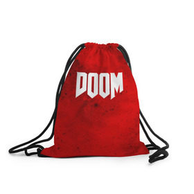 Рюкзак-мешок 3D с принтом DOOM MARS GAME в Ухте, 100% полиэстер | плотность ткани — 200 г/м2, размер — 35 х 45 см; лямки — толстые шнурки, застежка на шнуровке, без карманов и подкладки | art | doom | game | возвращение | дум | игра | легенда | шутер