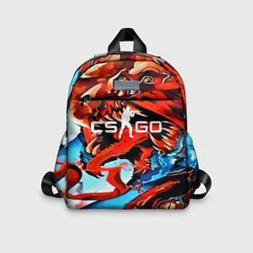 Детский рюкзак 3D с принтом CS GO Hyper Beast  в Ухте, 100% полиэстер | лямки с регулируемой длиной, сверху петелька, чтобы рюкзак можно было повесить на вешалку. Основное отделение закрывается на молнию, как и внешний карман. Внутри дополнительный карман. По бокам два дополнительных кармашка | awp | counter strike | game | skin | авп | игры | прикольные | скин